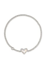 KENDRA SCOTT DESIGN Ari Silver Heart Stretch Bracelet in Dichroic Glass
