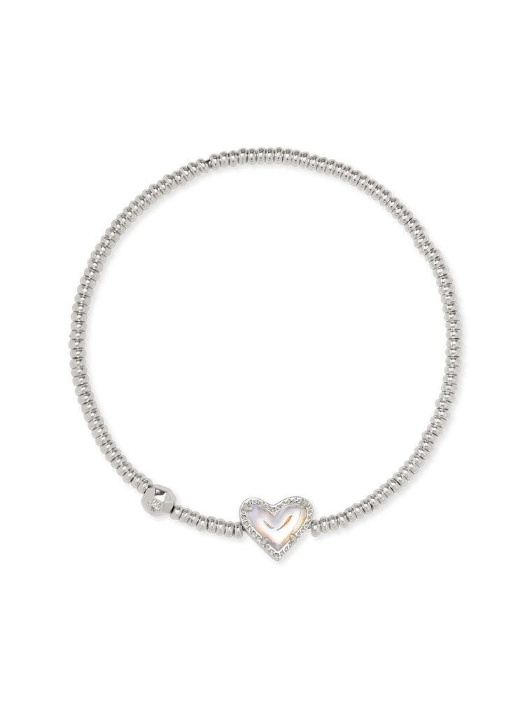 KENDRA SCOTT DESIGN Ari Silver Heart Stretch Bracelet in Dichroic Glass