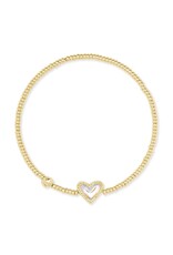 KENDRA SCOTT DESIGN Ari Gold Heart Stretch Bracelet in Dichroic Glass