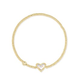 KENDRA SCOTT DESIGN Ari Gold Heart Stretch Bracelet in Dichroic Glass
