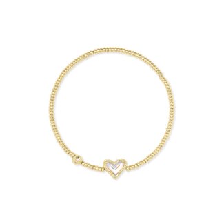 KENDRA SCOTT DESIGN Ari Gold Heart Stretch Bracelet in Dichroic Glass