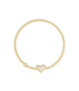 KENDRA SCOTT DESIGN Ari Gold Heart Stretch Bracelet in Dichroic Glass