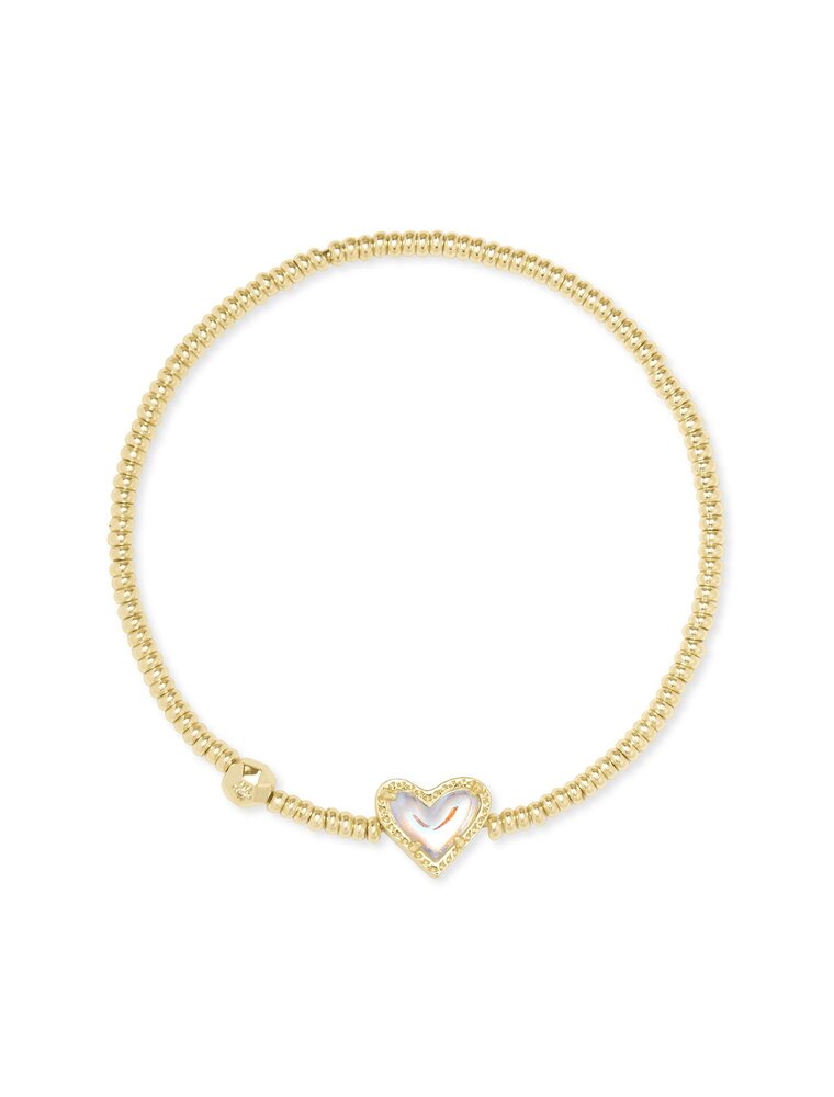 KENDRA SCOTT DESIGN Ari Gold Heart Stretch Bracelet in Dichroic Glass