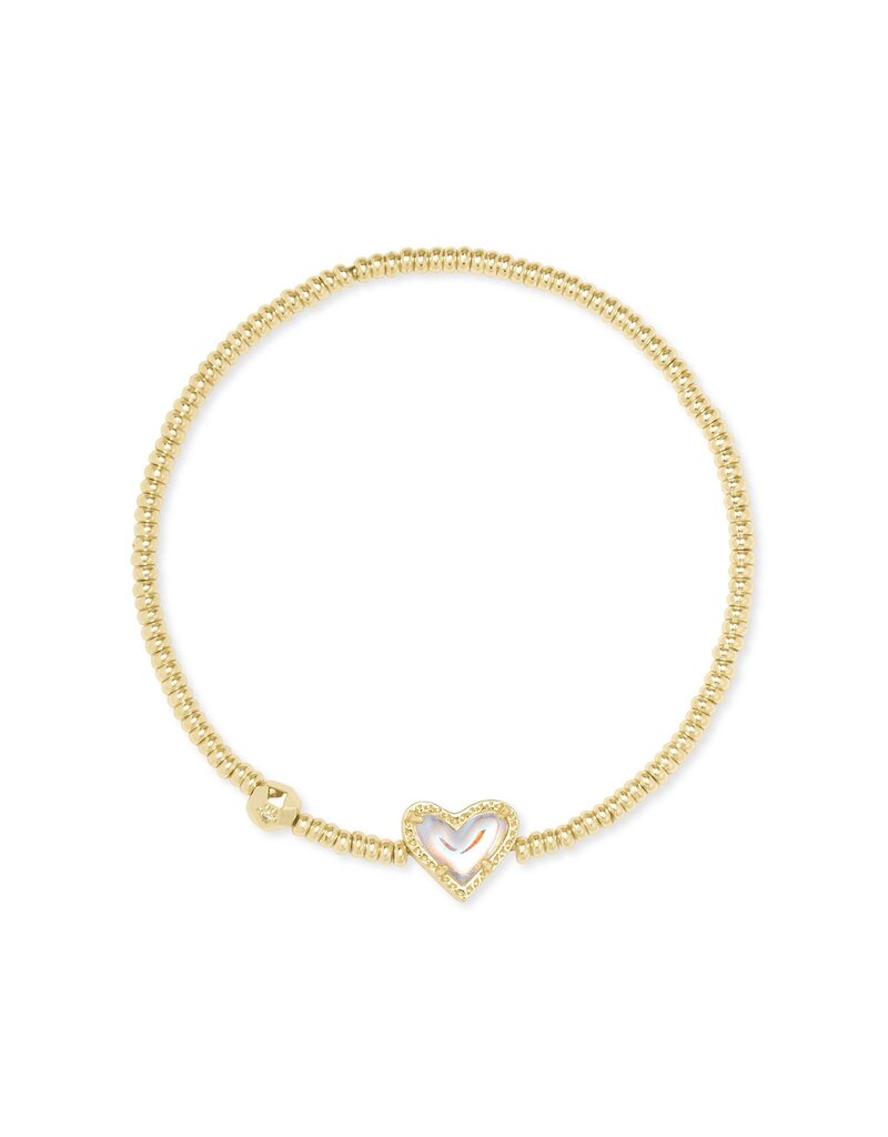 KENDRA SCOTT DESIGN Ari Gold Heart Stretch Bracelet in Dichroic Glass