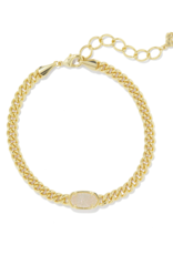 KENDRA SCOTT DESIGN Grayson Gold Delicate Link and Chain Bracelet in Iridescent Drusy