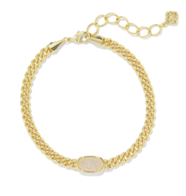 KENDRA SCOTT DESIGN Grayson Gold Delicate Link and Chain Bracelet in Iridescent Drusy