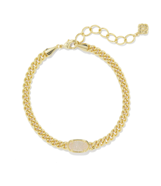 KENDRA SCOTT DESIGN Grayson Gold Delicate Link and Chain Bracelet in Iridescent Drusy