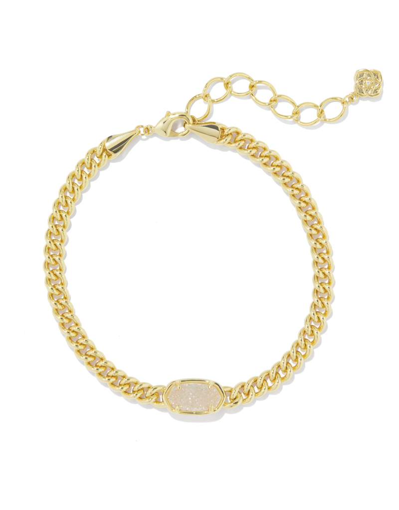 KENDRA SCOTT DESIGN Grayson Gold Delicate Link and Chain Bracelet in Iridescent Drusy