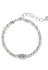 KENDRA SCOTT DESIGN Grayson Silver Delicate Link and Chain Bracelet in Platinum Drusy