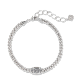 KENDRA SCOTT DESIGN Grayson Silver Delicate Link and Chain Bracelet in Platinum Drusy