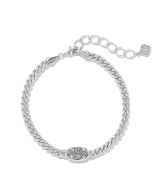 KENDRA SCOTT DESIGN Grayson Silver Delicate Link and Chain Bracelet in Platinum Drusy