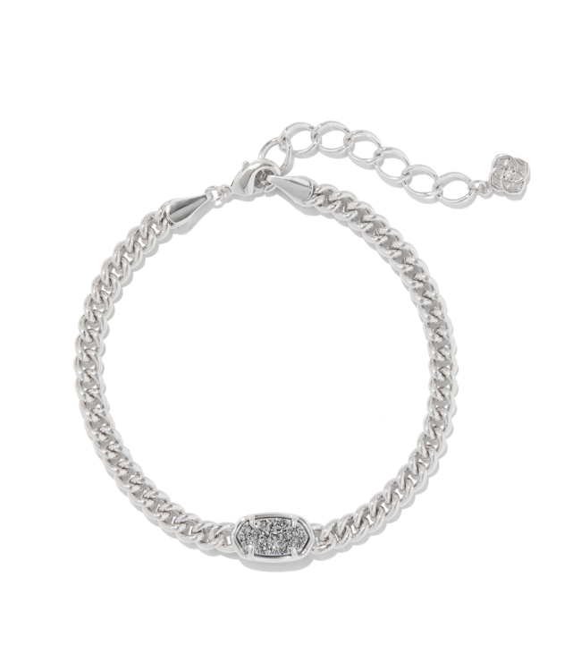 Grayson Silver Delicate Link and Chain Bracelet in Platinum Drusy