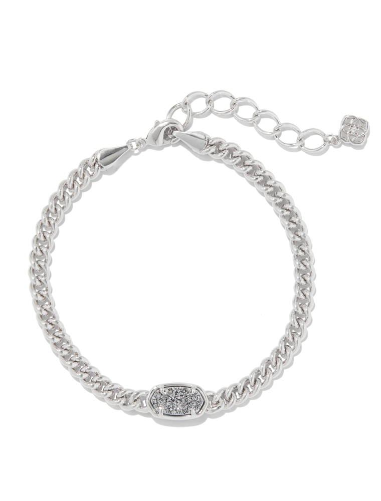 KENDRA SCOTT DESIGN Grayson Silver Delicate Link and Chain Bracelet in Platinum Drusy