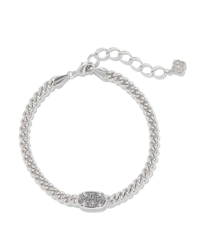 KENDRA SCOTT DESIGN Grayson Silver Delicate Link and Chain Bracelet in Platinum Drusy
