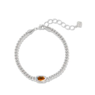 KENDRA SCOTT DESIGN Grayson Silver Delicate Link and Chain Bracelet in Dichroic Glass