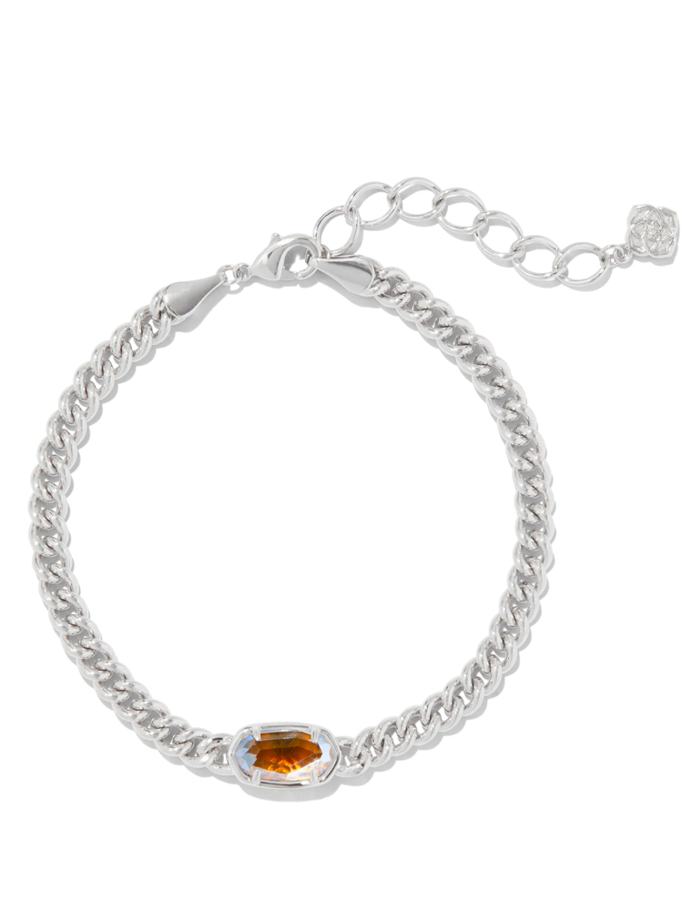 KENDRA SCOTT DESIGN Grayson Silver Delicate Link and Chain Bracelet in Dichroic Glass