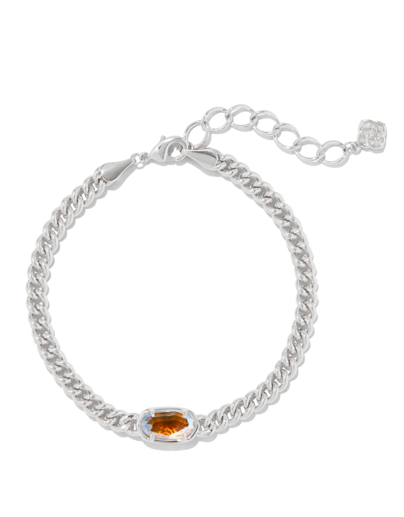 KENDRA SCOTT DESIGN Grayson Silver Delicate Link and Chain Bracelet in Dichroic Glass