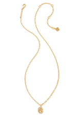 KENDRA SCOTT DESIGN Crystal Letter G Gold Short Pendant Necklace in White Crystal