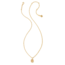 Crystal Letter G Gold Short Pendant Necklace in White Crystal