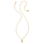 Crystal Letter O Gold Short Pendant Necklace in White Crystal