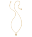 Crystal Letter O Gold Short Pendant Necklace in White Crystal