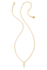 KENDRA SCOTT DESIGN Crystal Letter I Gold Short Pendant Necklace in White Crystal