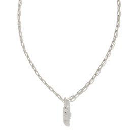 KENDRA SCOTT DESIGN Crystal Letter I Silver Short Pendant Necklace in White Crystal