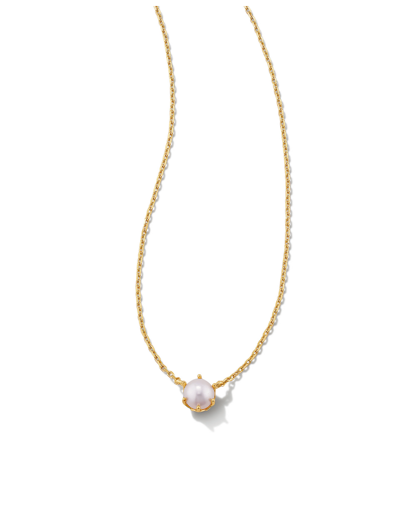 KENDRA SCOTT DESIGN Ashton Gold Pendant Necklace in White Pearl