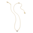 Ashton Gold Pendant Necklace in White Pearl