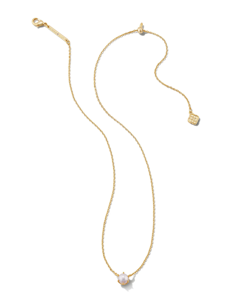 KENDRA SCOTT DESIGN Ashton Gold Pendant Necklace in White Pearl