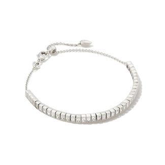 KENDRA SCOTT DESIGN Gracie Silver Tennis Delicate Chain Bracelet in White Crystal