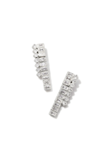 KENDRA SCOTT DESIGN Gracie Silver Tennis Linear Earrings in White Crystal KENDRA SCOTT DESIGN Gracie Silver Tennis Linear Earrings in White Crystal