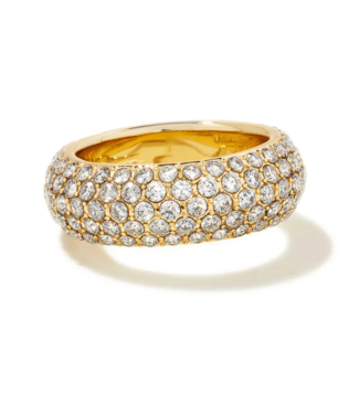 KENDRA SCOTT DESIGN Mikki Gold Pave Band Ring in White Crystal