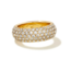 Mikki Gold Pave Band Ring in White Crystal