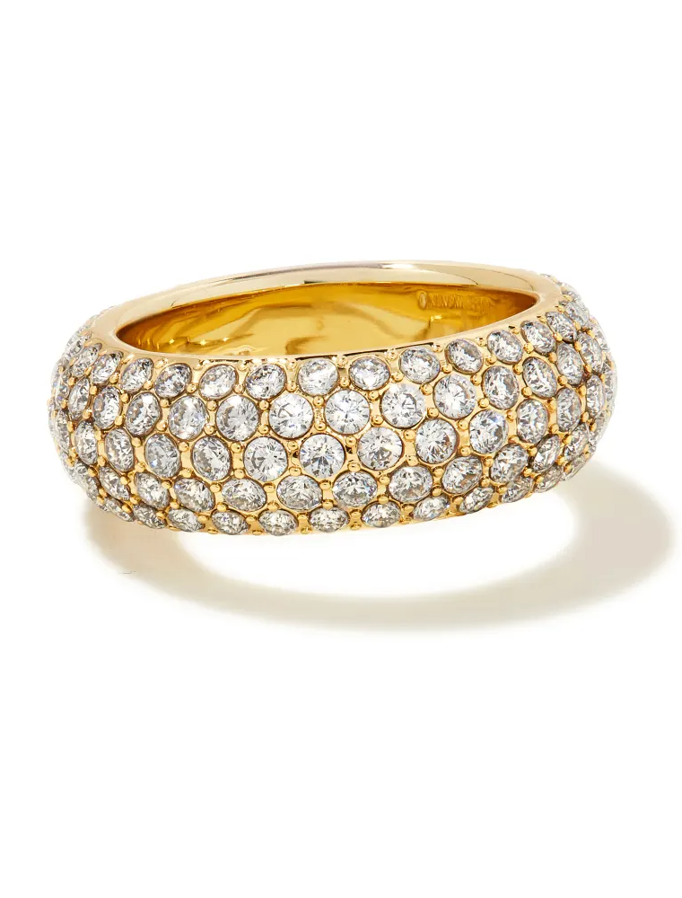 KENDRA SCOTT DESIGN Mikki Gold Pave Band Ring in White Crystal