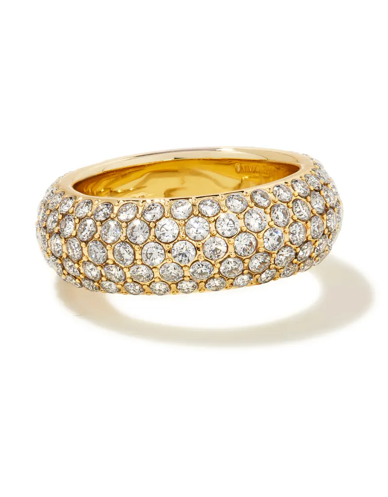 KENDRA SCOTT DESIGN Mikki Gold Pave Band Ring in White Crystal