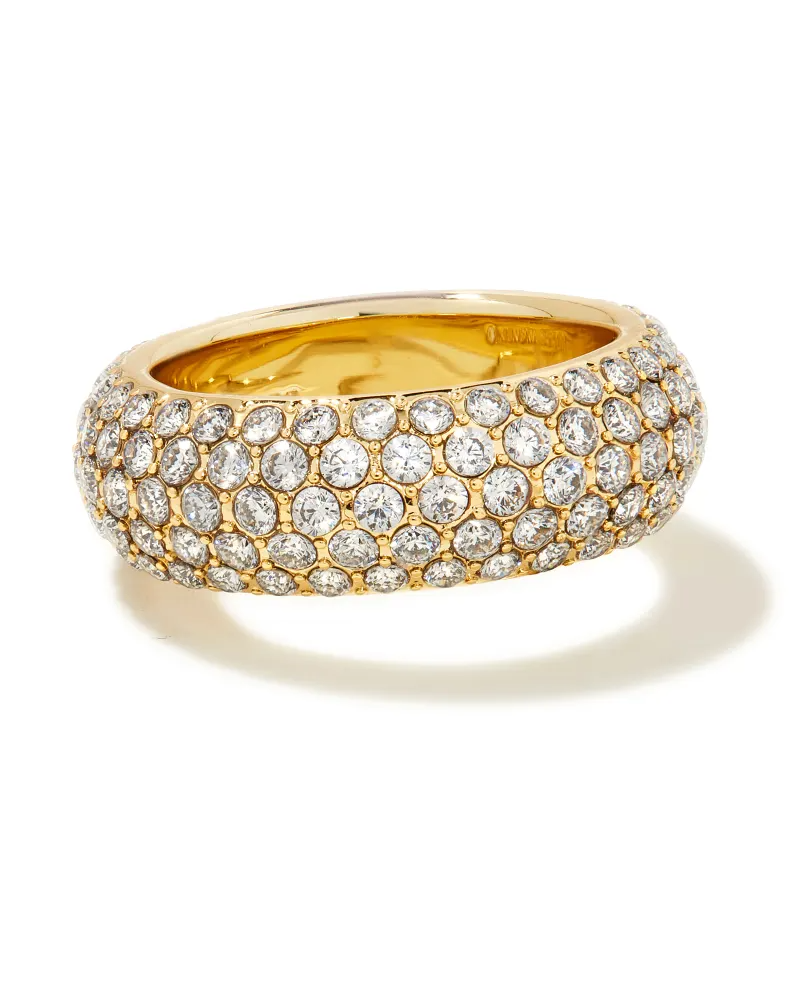 KENDRA SCOTT DESIGN Mikki Gold Pave Band Ring in White Crystal