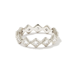 KENDRA SCOTT DESIGN Kinsley Silver Band Ring in White Crystal