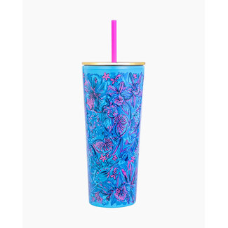 LILLY PULITZER Shells 'N Bells Tumbler with Straw 24oz