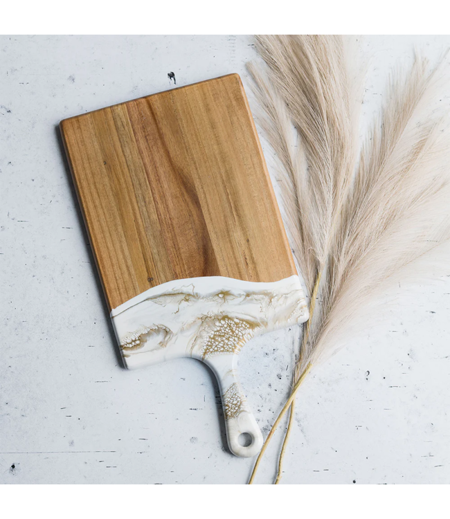Large Acacia Cheese Board in Gold Quartz