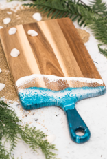 LYNN & LIANA SERVEWARE Medium Acacia Cheese Board in Ocean Vibes LYNN & LIANA SERVEWARE Medium Acacia Cheese Board in Ocean Vibes