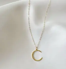 TRUE BY KRISTY Luna Crescent Moon Celestial Necklace
