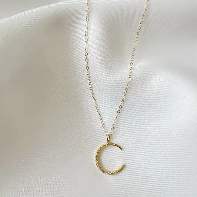 Luna Crescent Moon Celestial Necklace