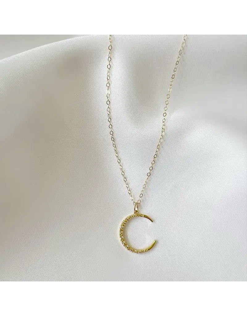 TRUE BY KRISTY Luna Crescent Moon Celestial Necklace