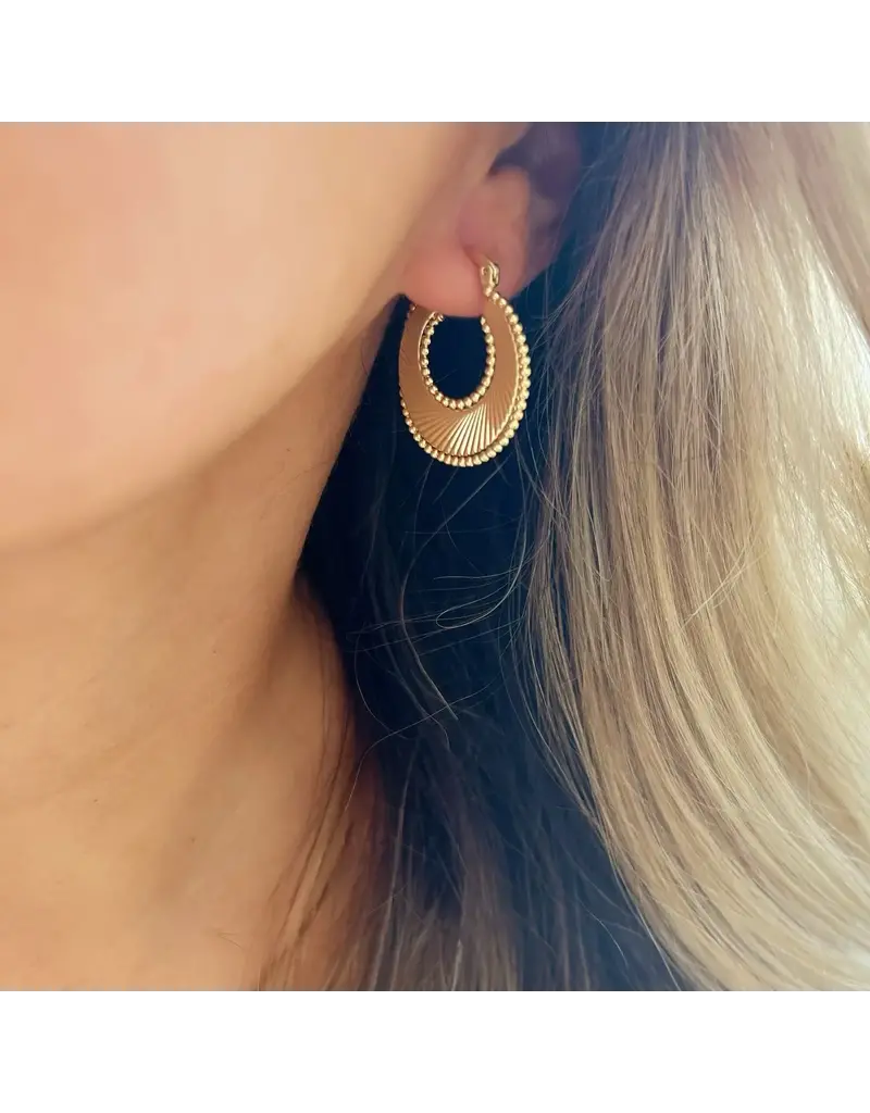 TRUE BY KRISTY Freedom Sunburst Spiral Hoop Earrings