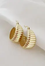 TRUE BY KRISTY Riley Textured Dome Hoop Earrings