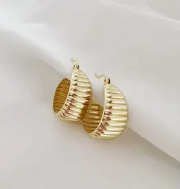 TRUE BY KRISTY Riley Textured Dome Hoop Earrings