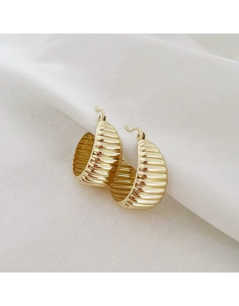 TRUE BY KRISTY Riley Textured Dome Hoop Earrings
