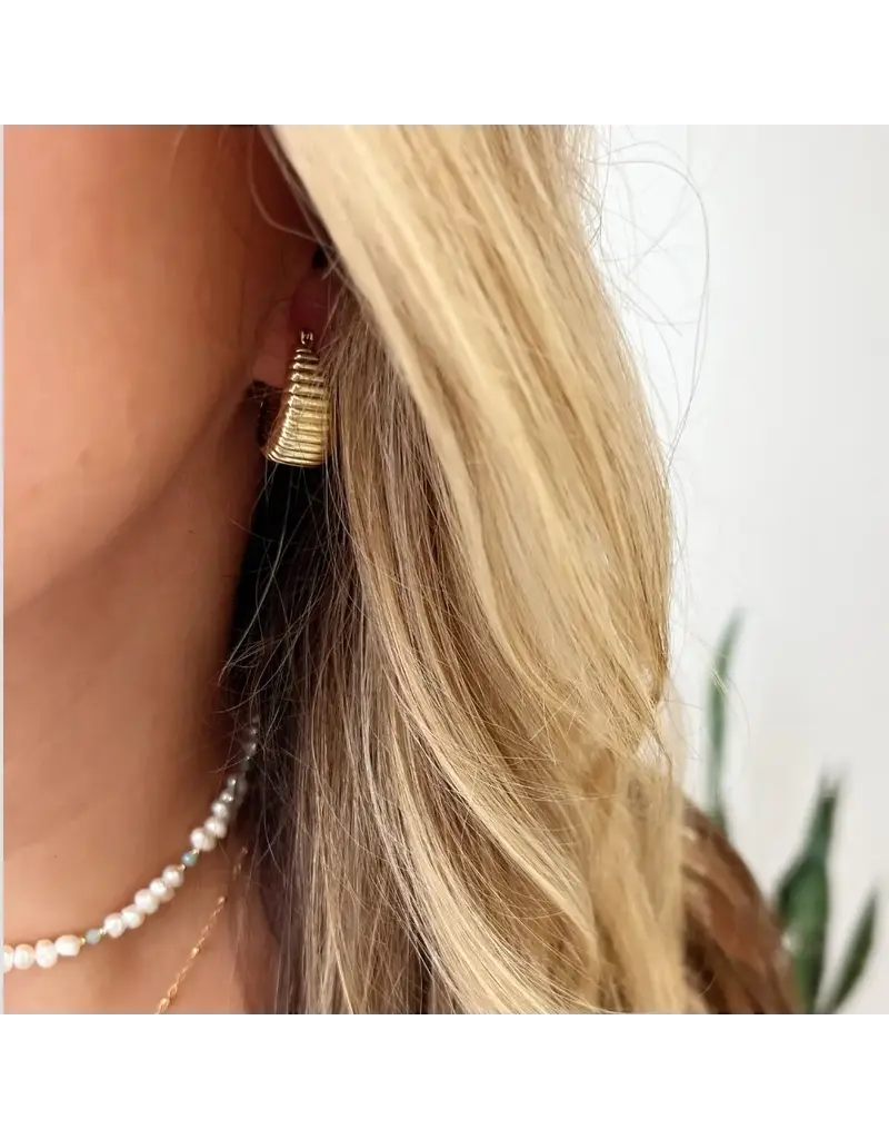 TRUE BY KRISTY Riley Textured Dome Hoop Earrings