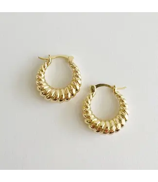 TRUE BY KRISTY Endless Weekend Croissant Twist Hoop Earrings